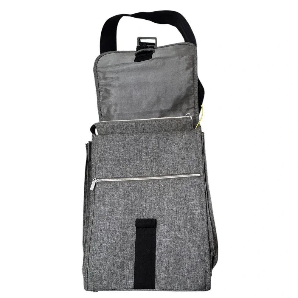 Ikea Family Upptack Expandable Gray Backpack Laptop Messenger Bag Pockets 3 Pcs